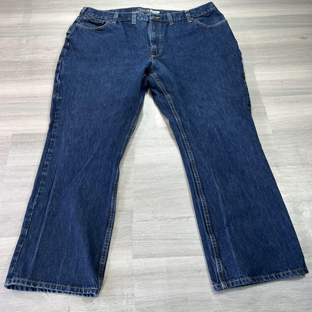 Carhartt Jeans Mens 44x30 Blue Relaxed Straight Carpenter Denim Dark Wash
